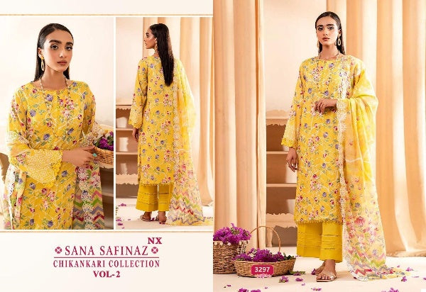 Sana Safinaz Chikankari Vol-2 Pure Cotton Suit D.No.3296