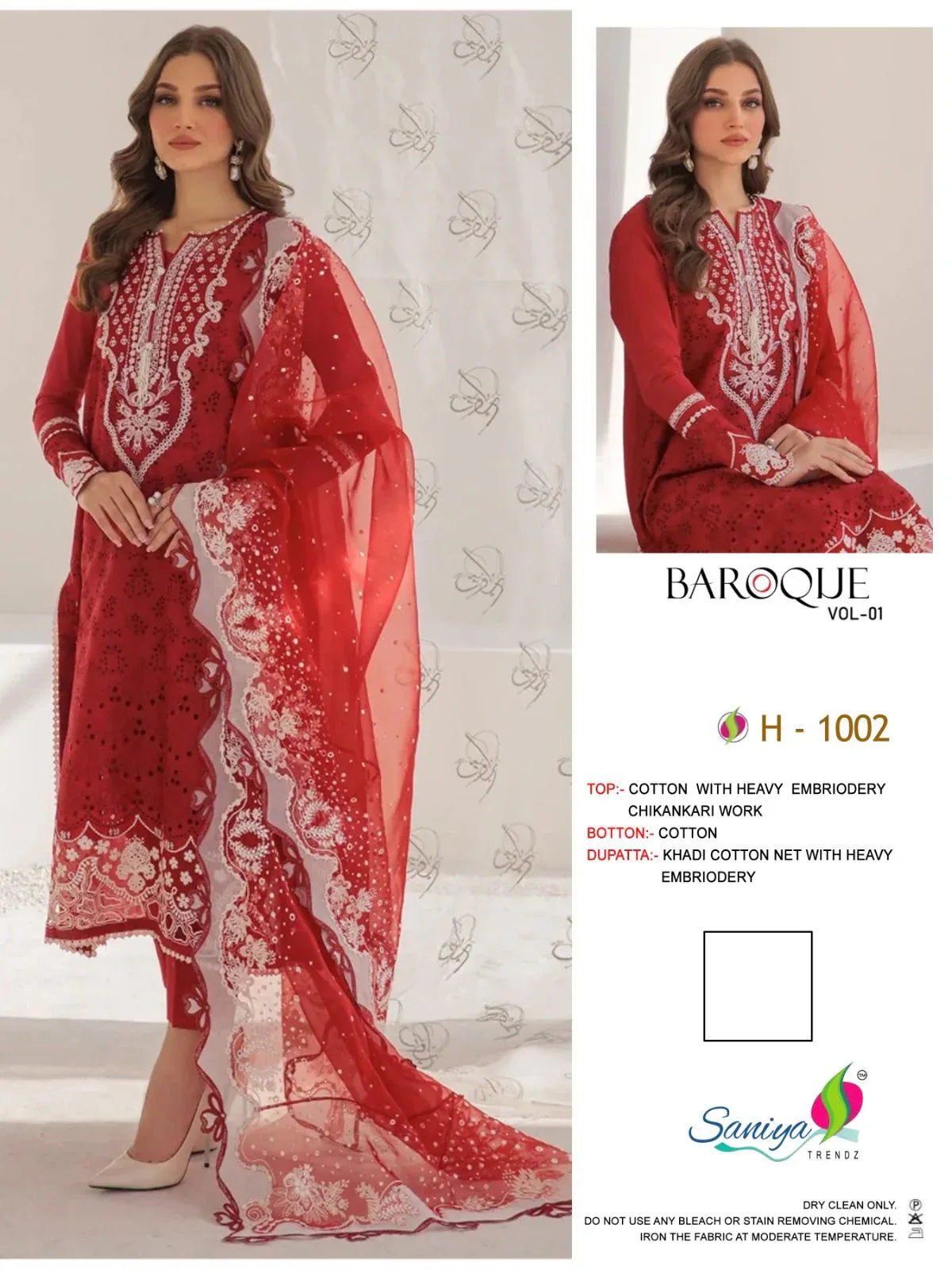 Saniya Trendz Baroque Vol-1 Designer Pakistani Suit D.No.1002