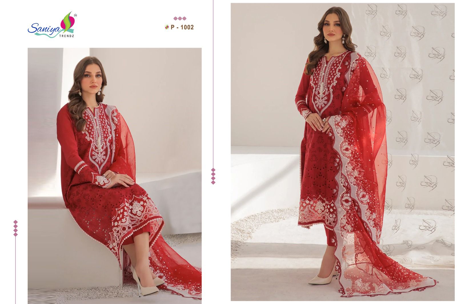 Saniya Trendz Baroque Vol-1 Designer Pakistani Suit D.No.1002