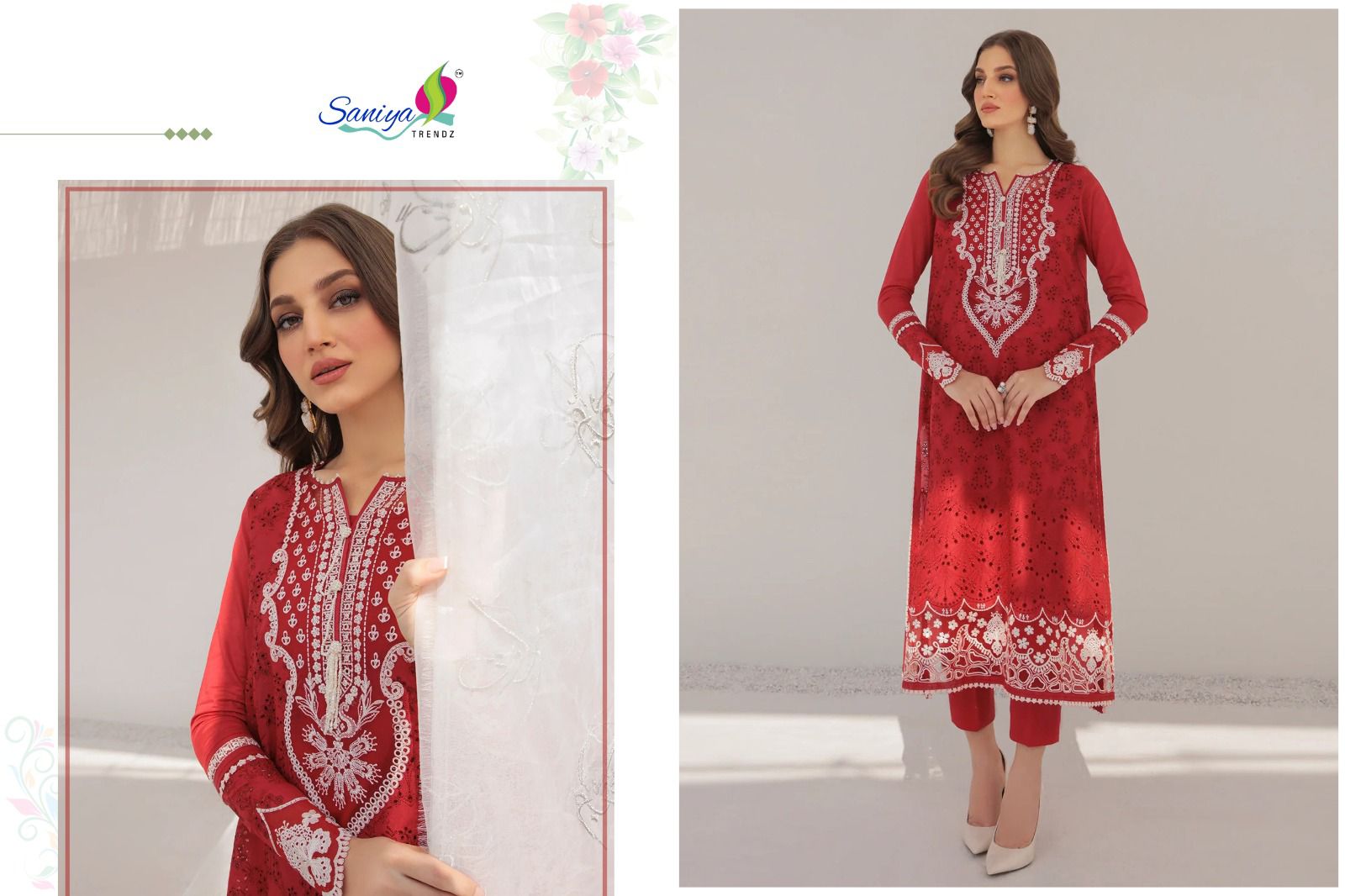 Saniya Trendz Baroque Vol-1 Designer Pakistani Suit D.No.1002