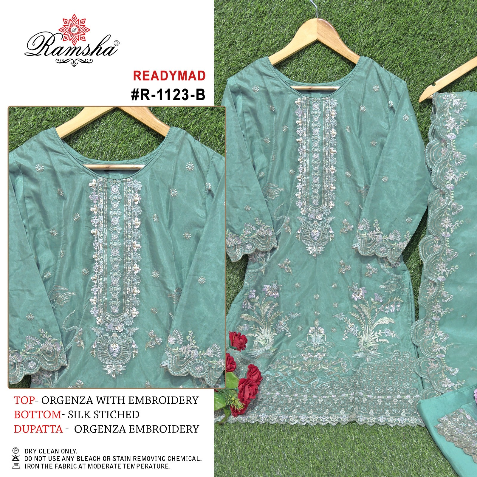 Ramsha Designer Readymade Pakistani Suit D.No.R-1123-B