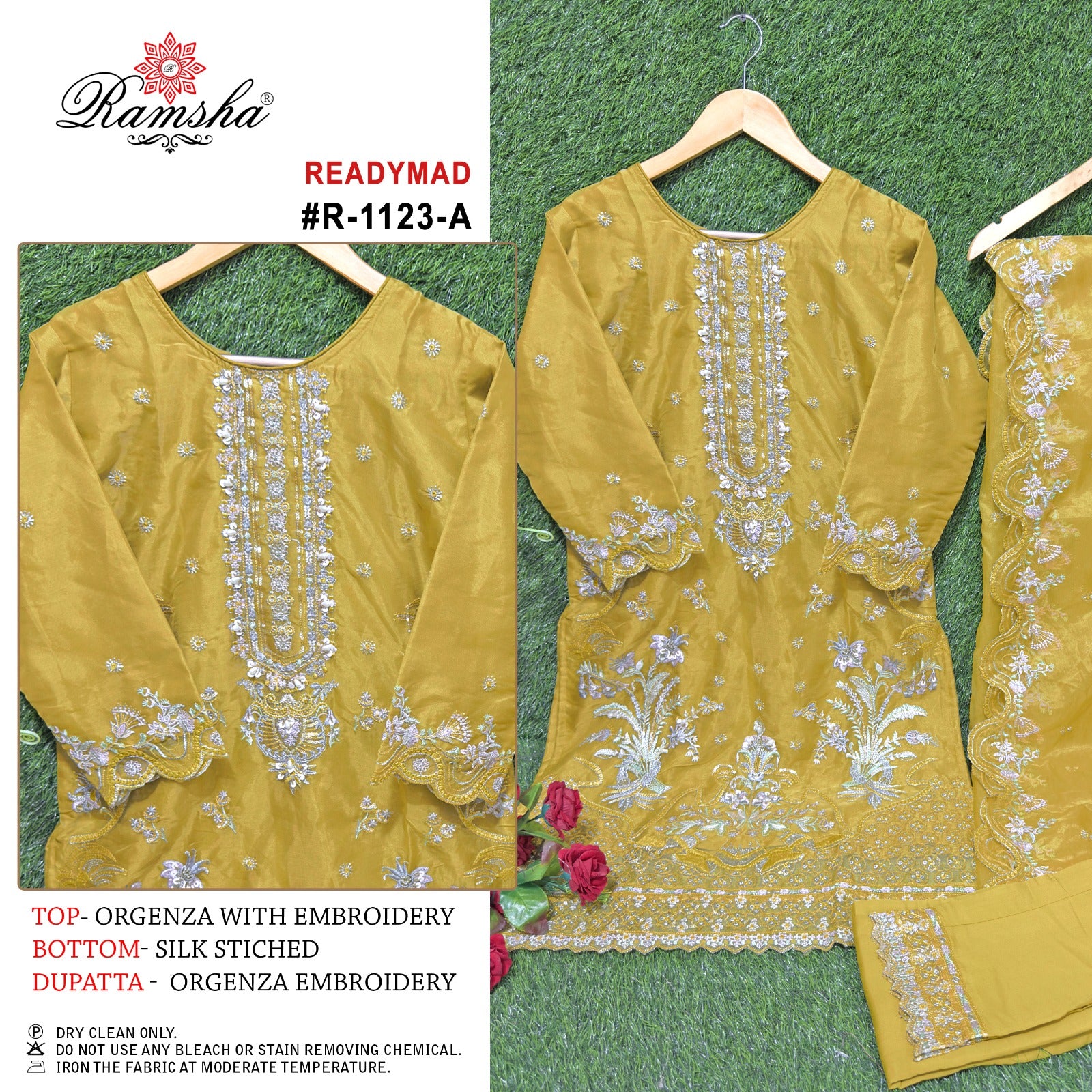 Ramsha Designer Readymade Pakistani Suit D.No.R-1123-A