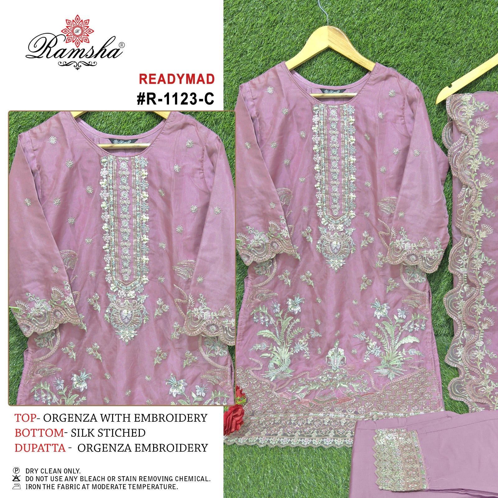 Ramsha Designer Readymade Pakistani Suit D.No.R-1123-C