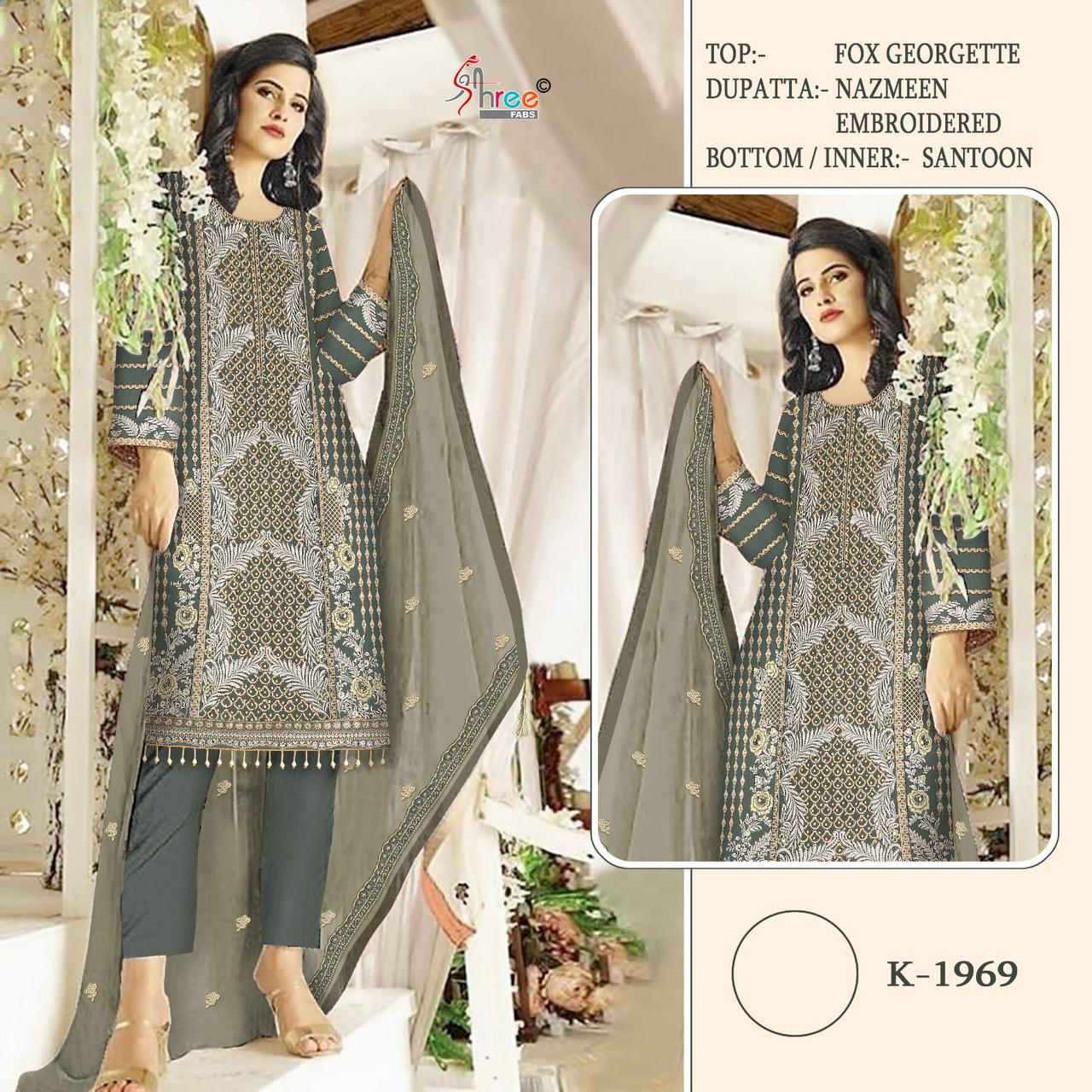 Shree Fab Present Designer Fox Georgette Suit D.No.K-1969-A