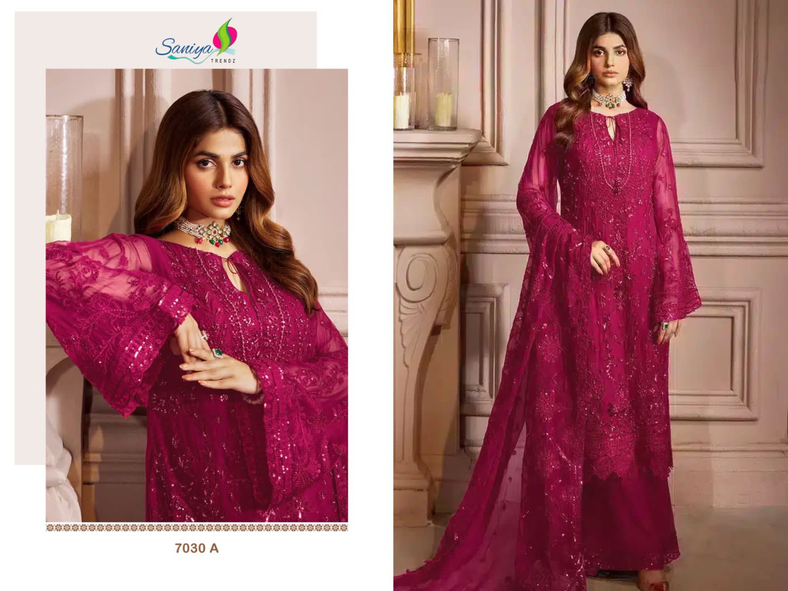 Saniya Trendz Designer Pakistani Suit D.No.7030-A