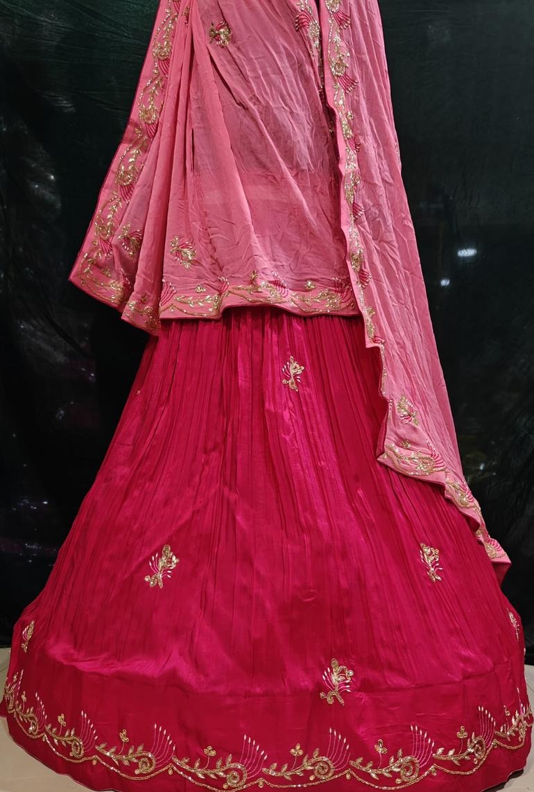 Beautiful Pure Upada Laddu Bhandej Lehenga