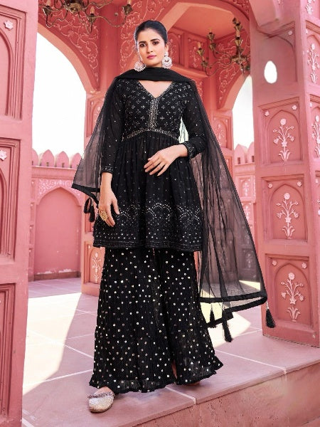 Designer Occasion Wear Black Suit
