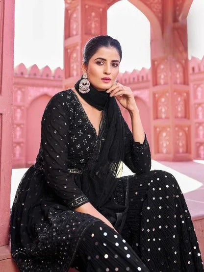 Designer Occasion Wear Black Suit