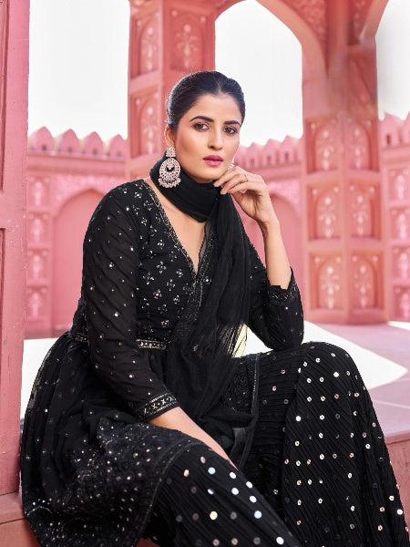 Designer Occasion Wear Black Suit