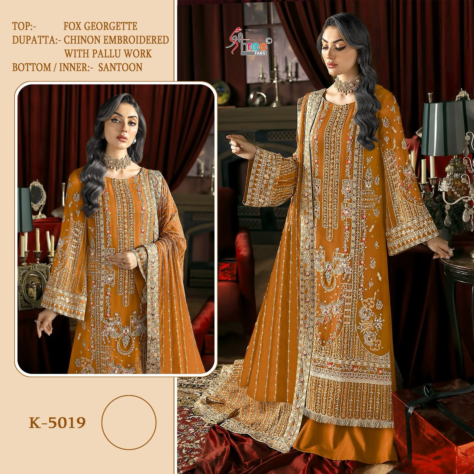 Shree Fab Designer Pakistani Suit D.No.K-5019