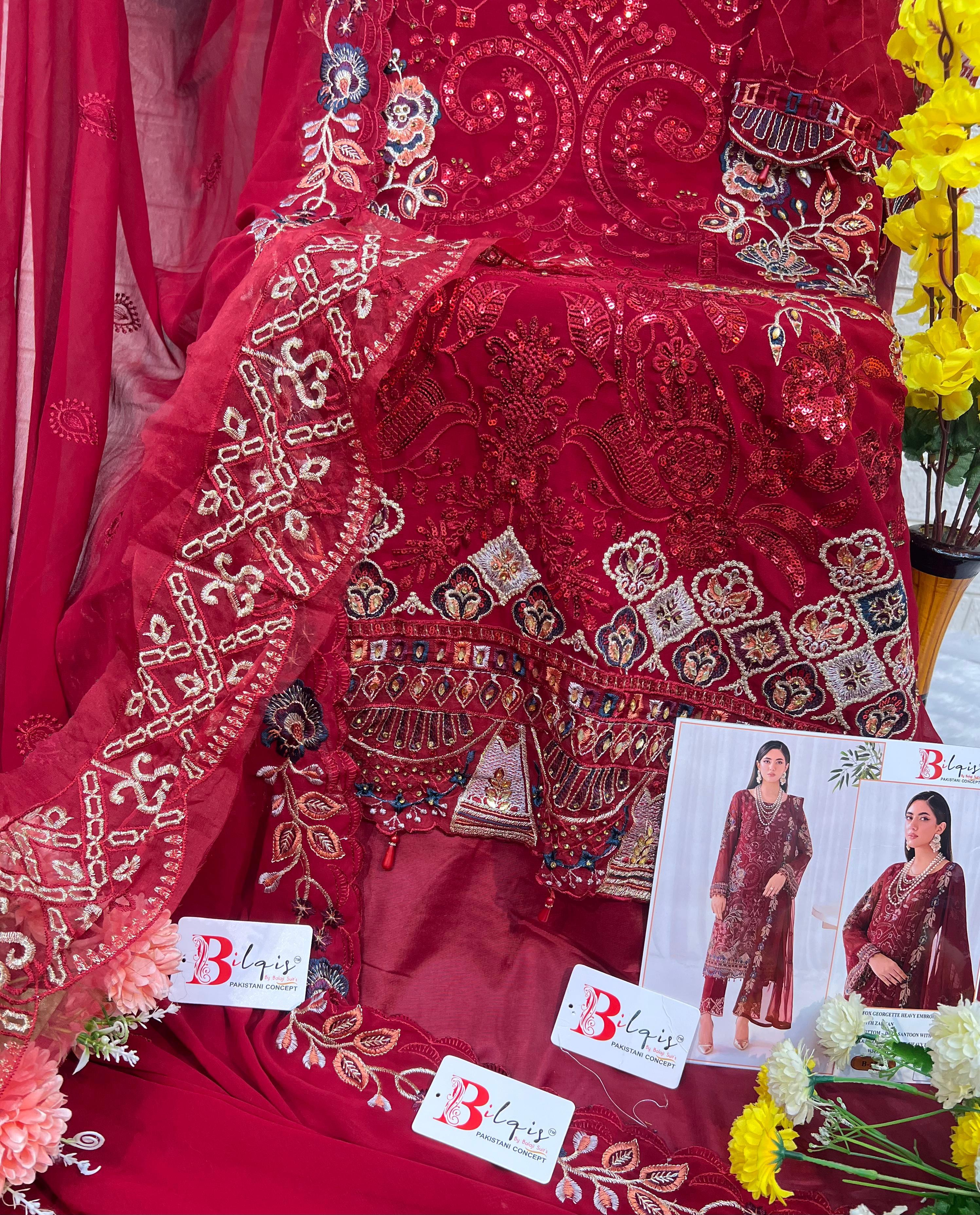 Bilqis Designer Fox Georgette Pakistani Suit D.No.B-23