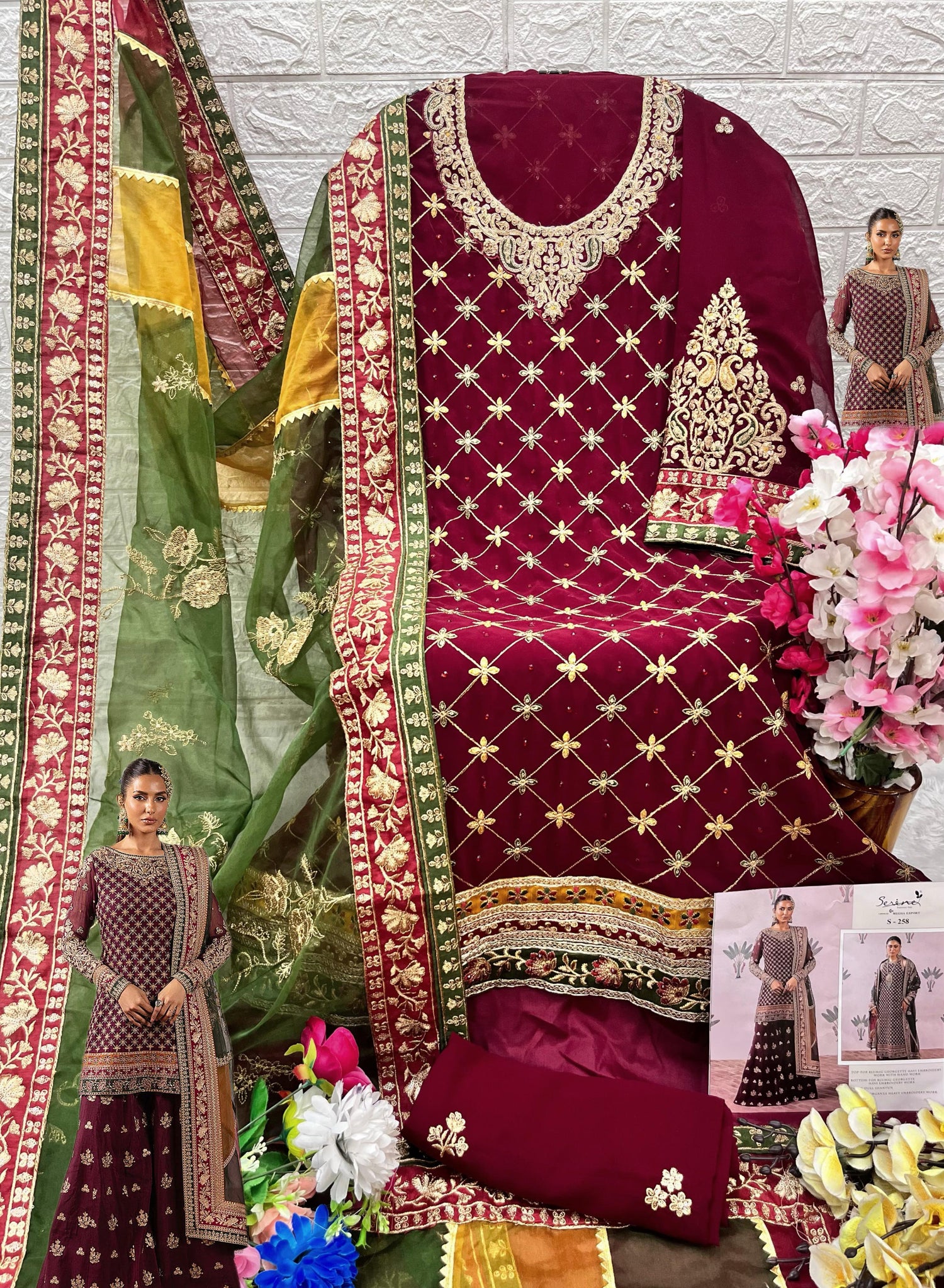 Serine Designer Wear Pakistani Suit D.No.S-258-A