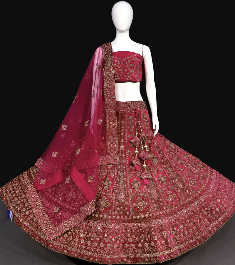 Beautiful Designer Wedding Wear Bridal Velvet Lehenga Choli