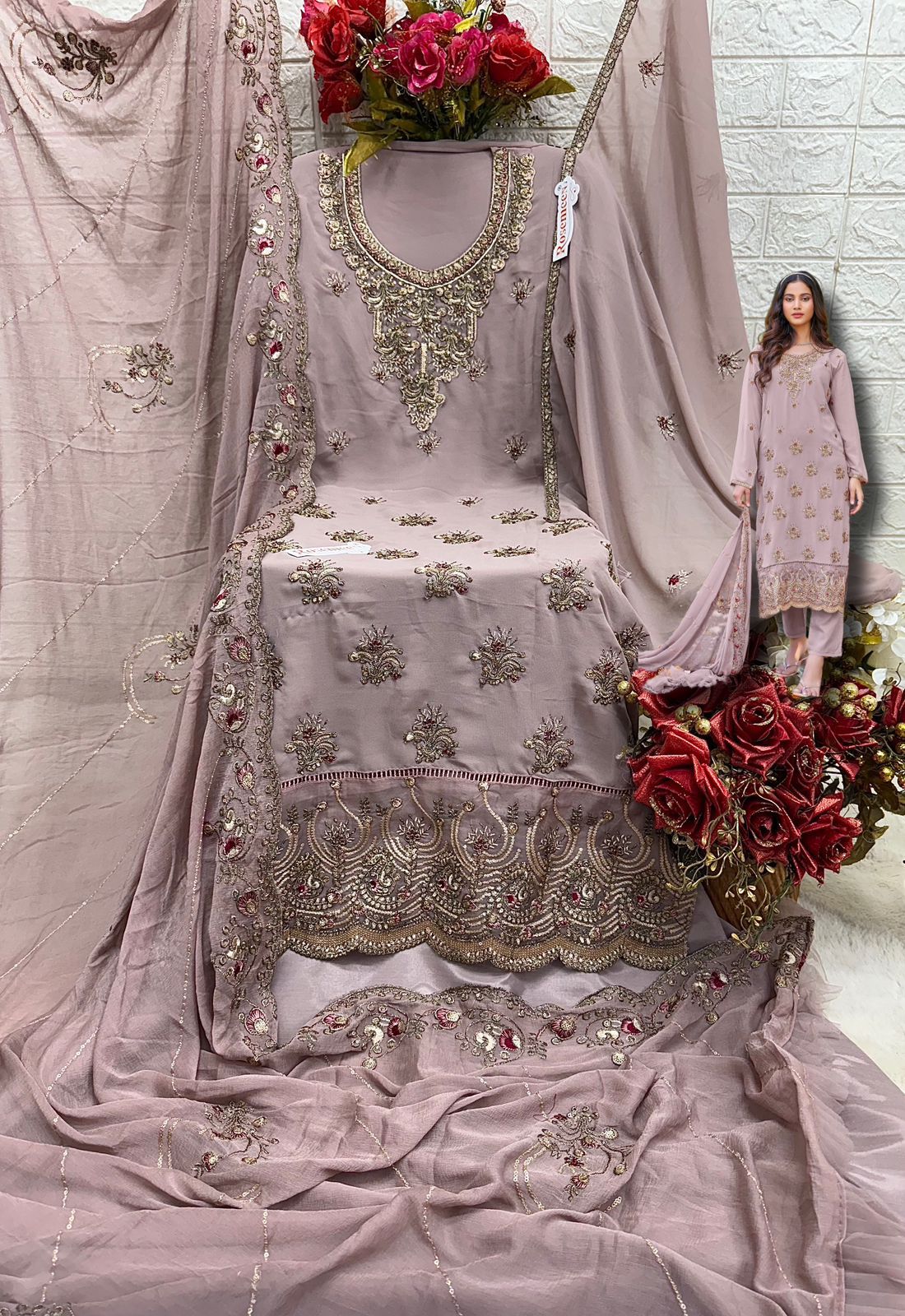 Fepic Rosemeen Designer Pakistani Suit D.No.C-1718-A