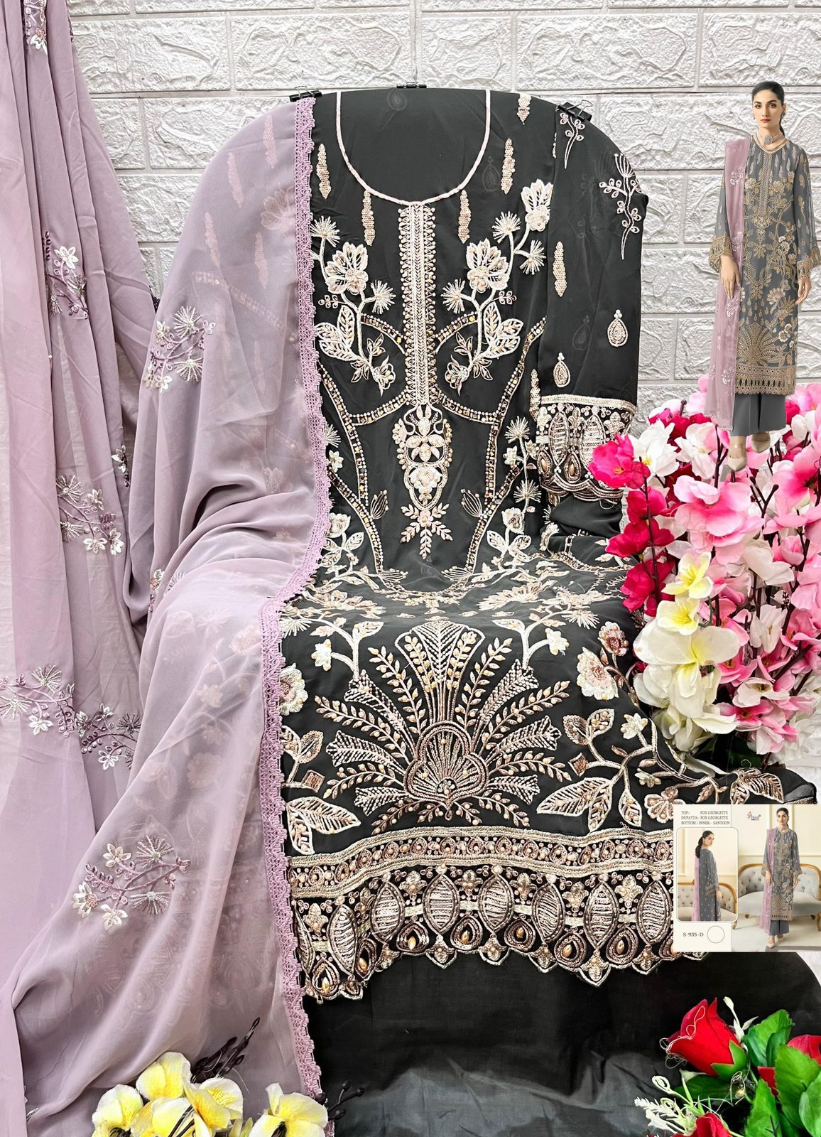 Shree Fab Designer Pakistani Suit D.No.S935-D