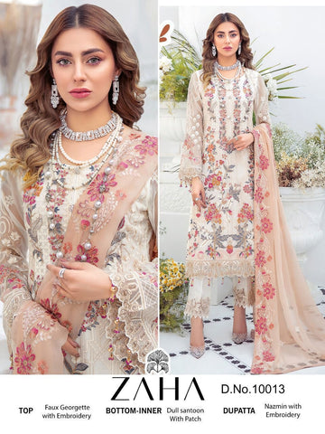 Zaha Designer Occasion Wear Latest Pakistani Suit D.No.10013