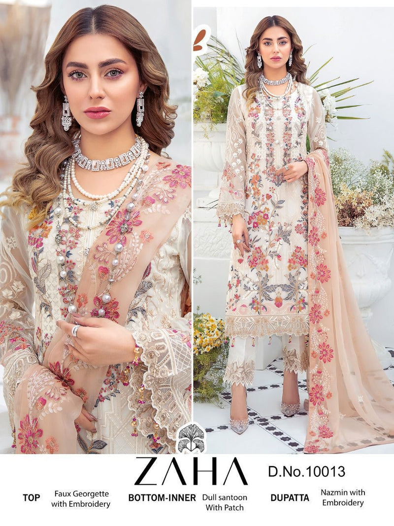 Zaha Designer Occasion Wear Latest Pakistani Suit D.No.10013