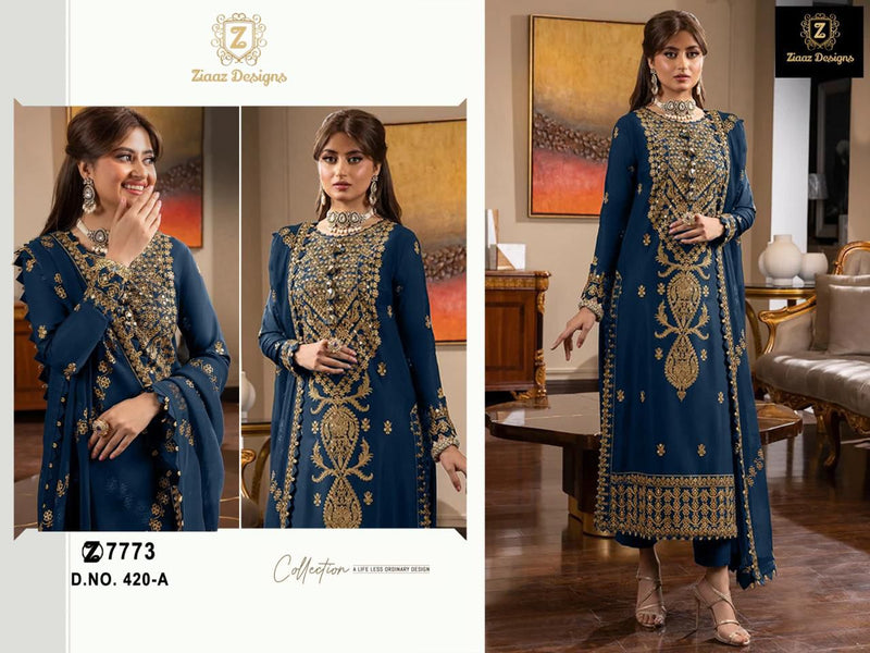 Ziaaz-7773 Designer Latest Pakistani Salwar Suit D.No.420-A