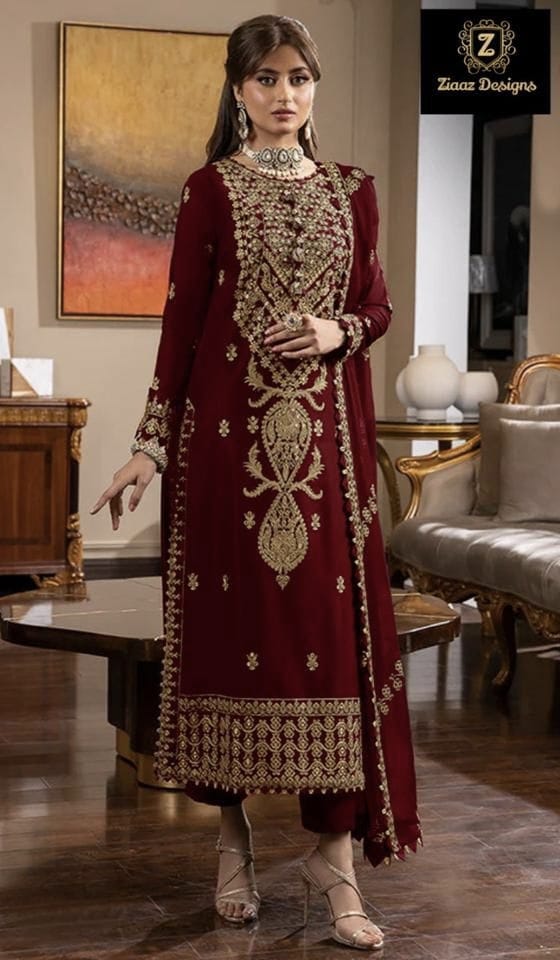 Ziaaz-7773 Designer Latest Pakistani Salwar Suit D.No.420-C
