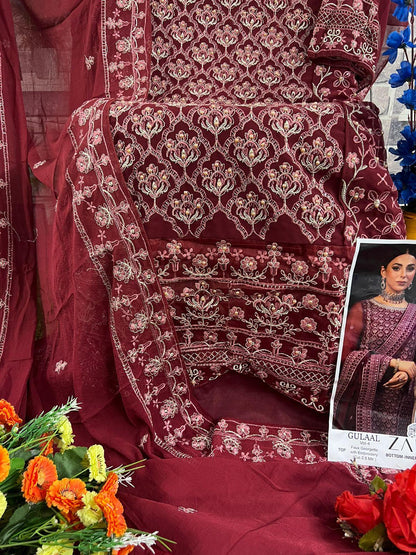 Zaha Gulaal Vol-4 Designer Pakistani Suit D.No.10245