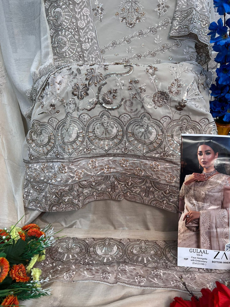 Zaha Gulaal Vol-4 Designer Pakistani Suit D.No.10244