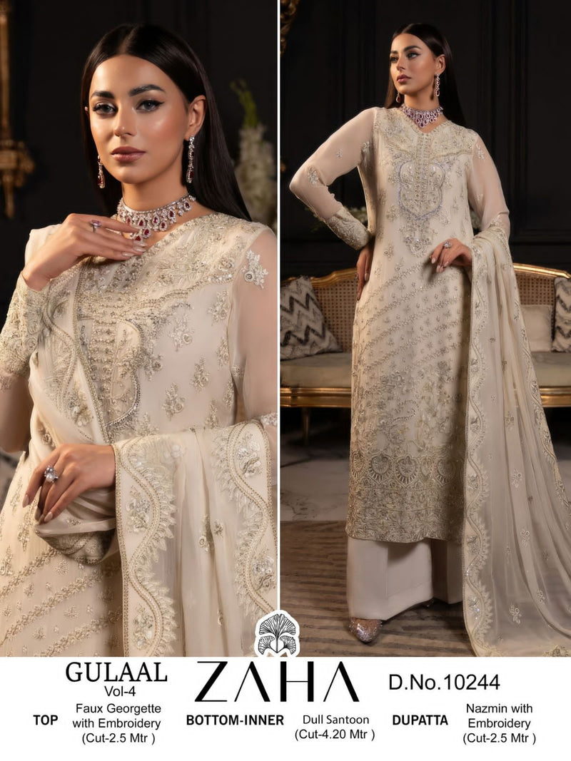 Zaha Gulaal Vol-4 Designer Pakistani Suit D.No.10244