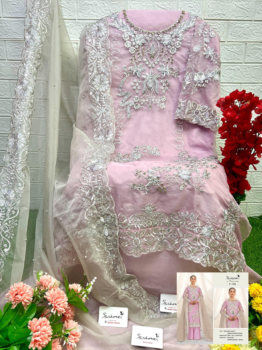 Serine Designer Pakistani Salar Suit D.No.S-224-A
