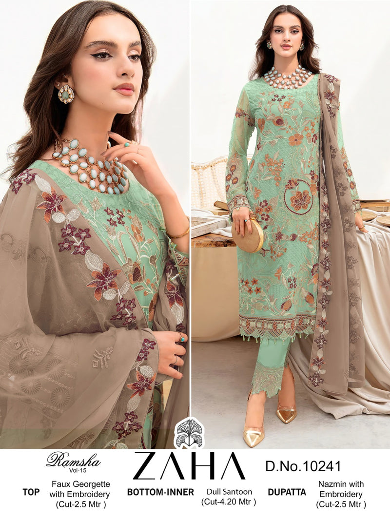 Zaha Ramsha Vol 15 Designer Pakistani Suit D.No.10241