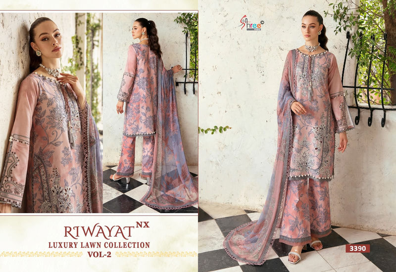 Shree Fab Riwayat Nx Vol 2 Luxury Lawn D.No.3390