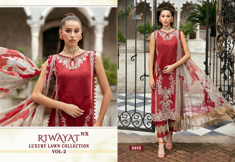 Shree Fab Riwayat Nx Vol 2 Luxury Lawn D.No.3392
