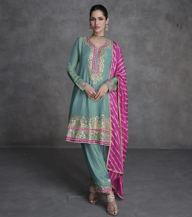 Beautiful Designer Wedding Wear Lates Anarkali Style Salwar Suit