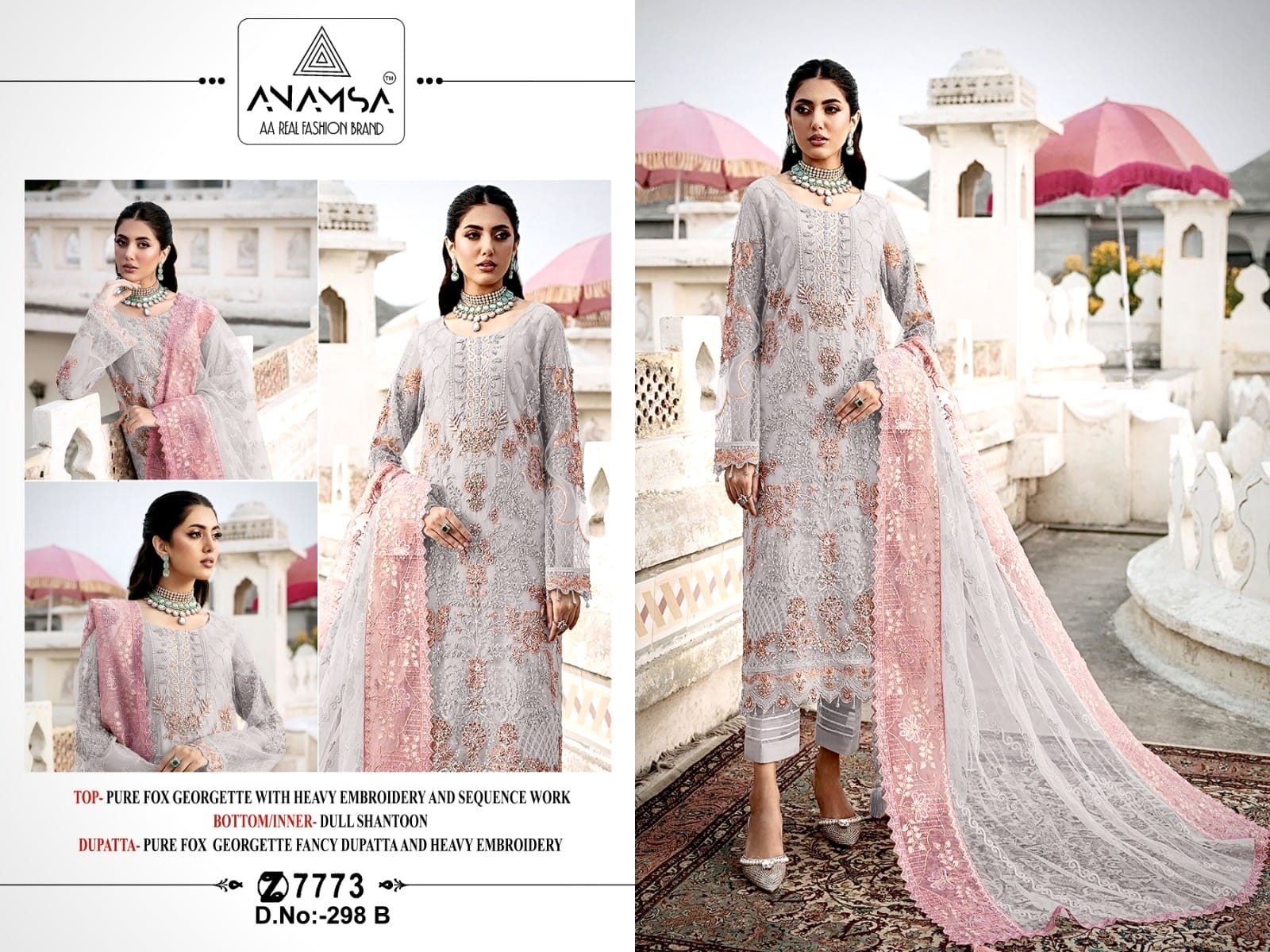 Anamsa 7773 Designer Fox Georgette Salwar Suit D.No.298-B
