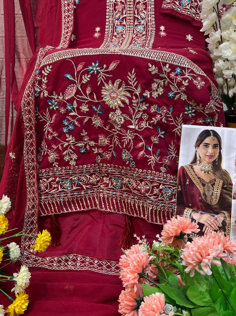 Zaha Designer Bridal Wear Heavy Embroidered Pakistani Suit D.No.10276