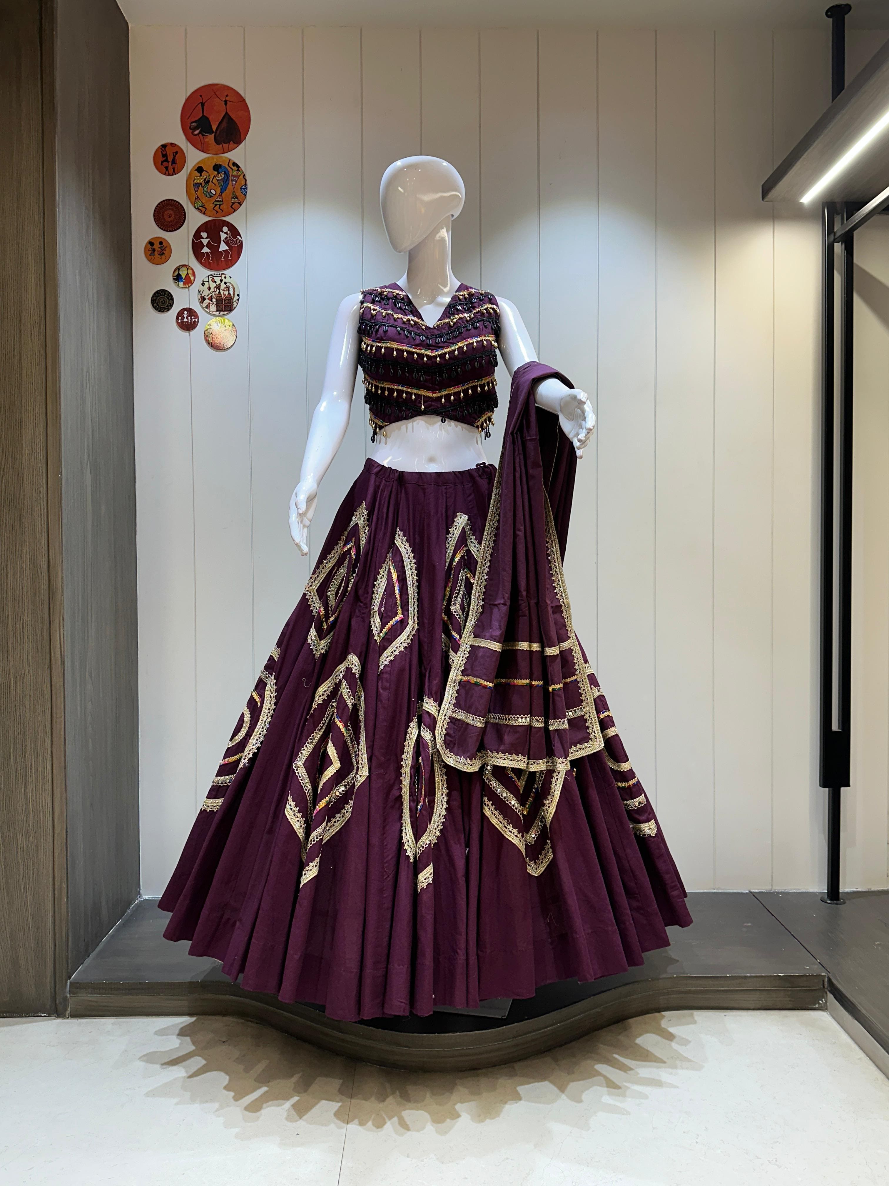 Traditional Gujarati Chaniya Choli with Camric Dupatta for Navratri