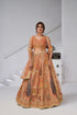 Orange Banarasi Silk Peacock Embroidered Lehenga Silk lehenga Anant Tex Exports Pvt.Ltd..