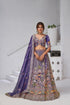 Purple Wedding Lehenga in Organza Tissue with Heritage Temple Work Organza Lehenga Anant Tex Exports Pvt.Ltd..