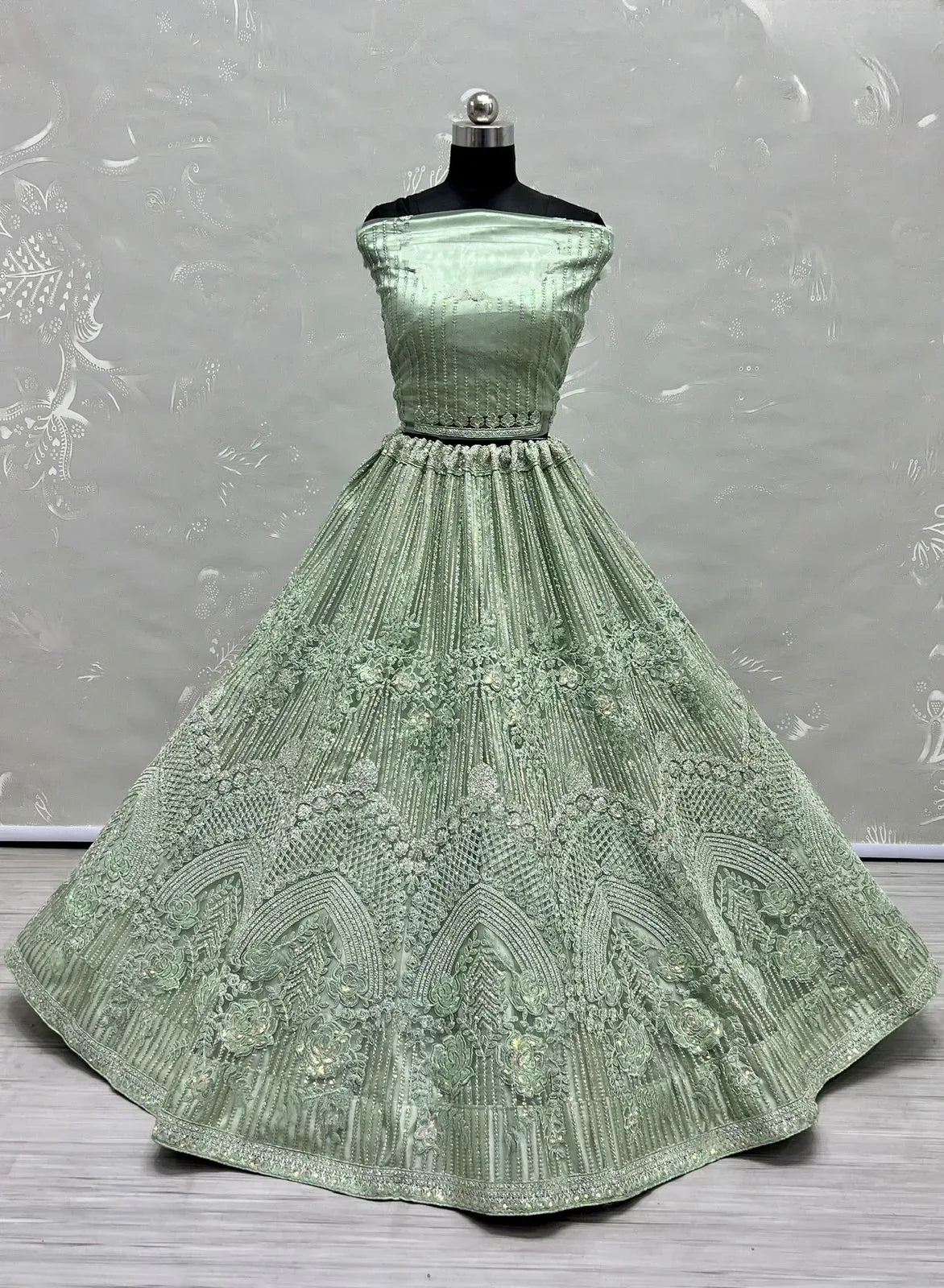 Flower Pattern Net Party Wear Lehenga Choli D.No 2472 - Anant Exports