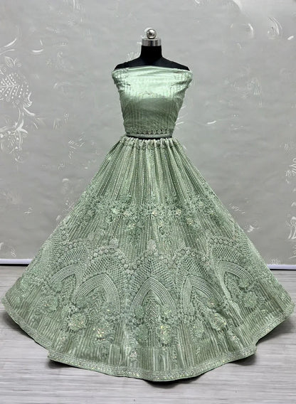 Flower Pattern Net Party Wear Lehenga Choli D.No 2472 - Anant Exports