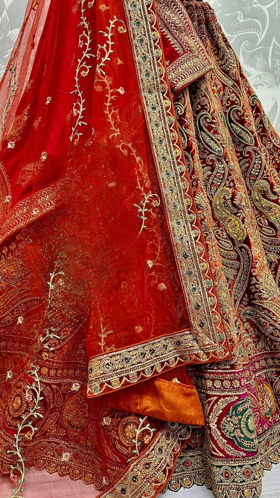 Exclusive Designer Bridal Velvet Lehenga D.No 2478