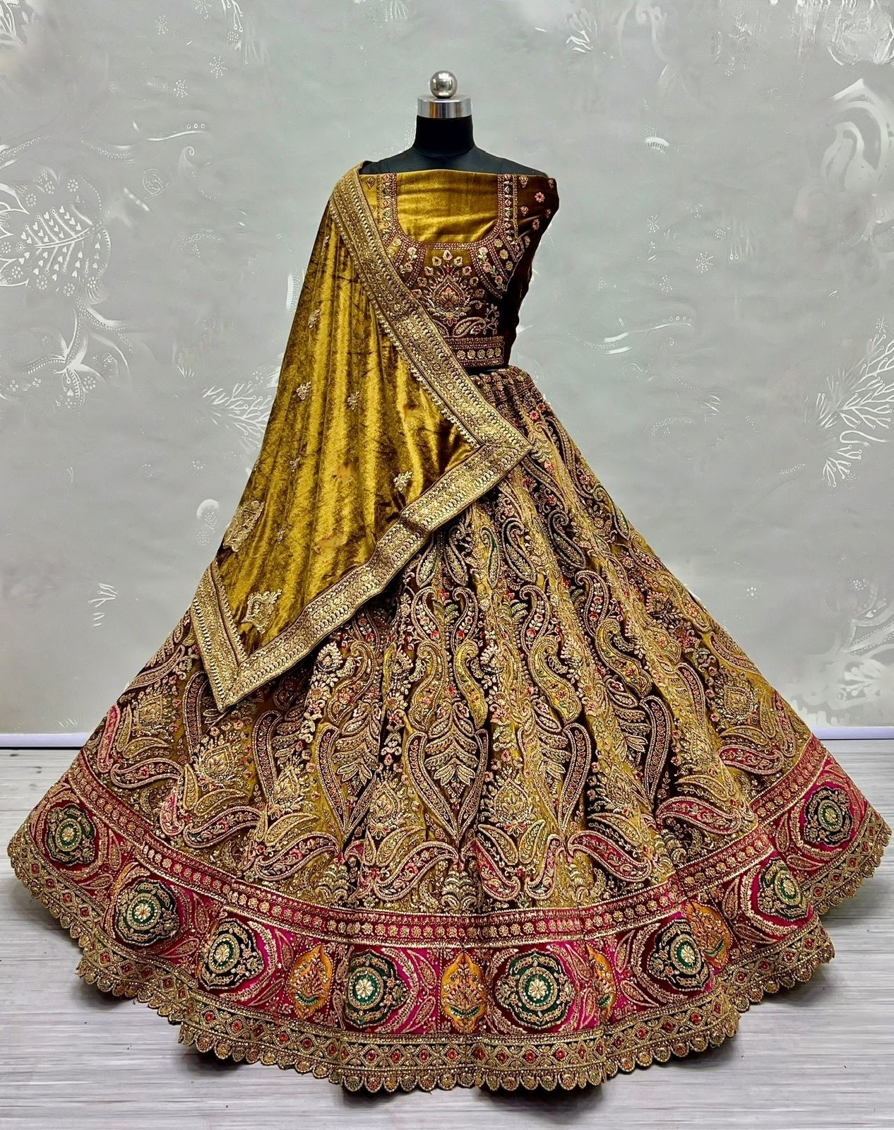 Exclusive Designer Bridal Velvet Lehenga D.No 2478
