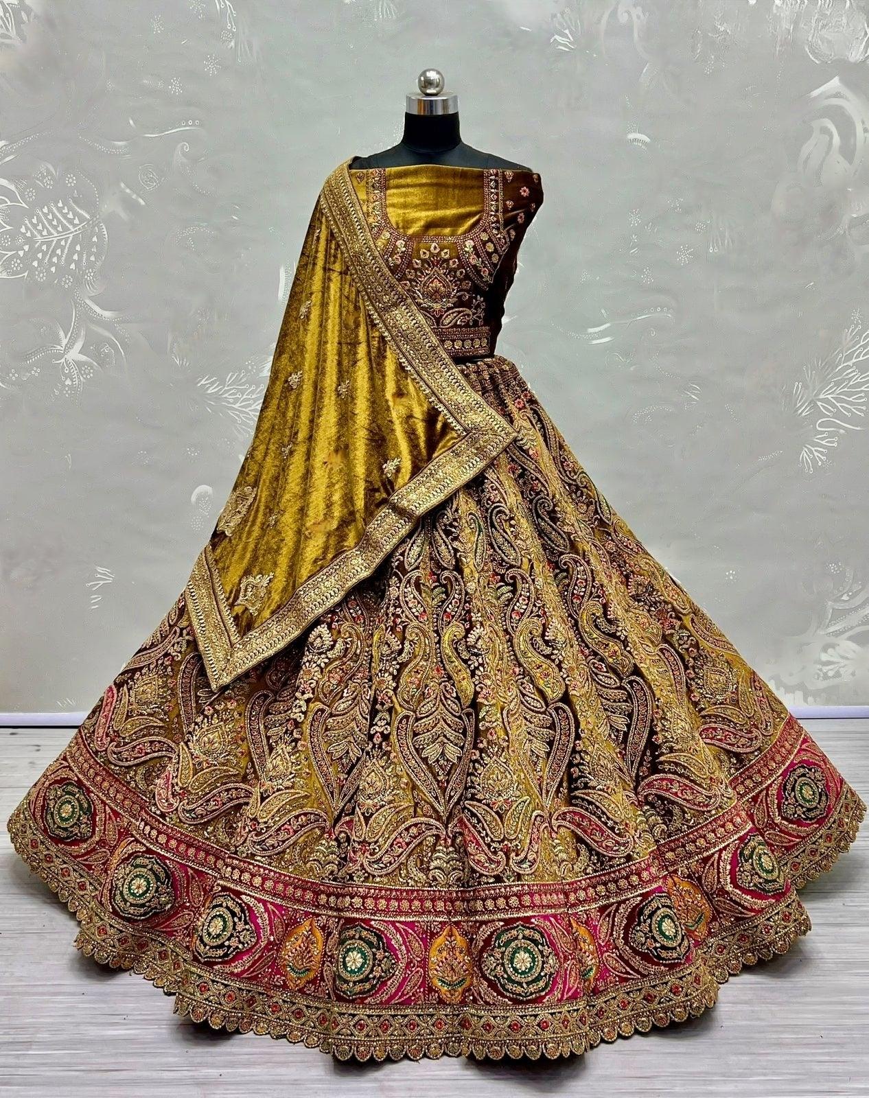 Exclusive Designer Bridal Velvet Lehenga D.No 2478