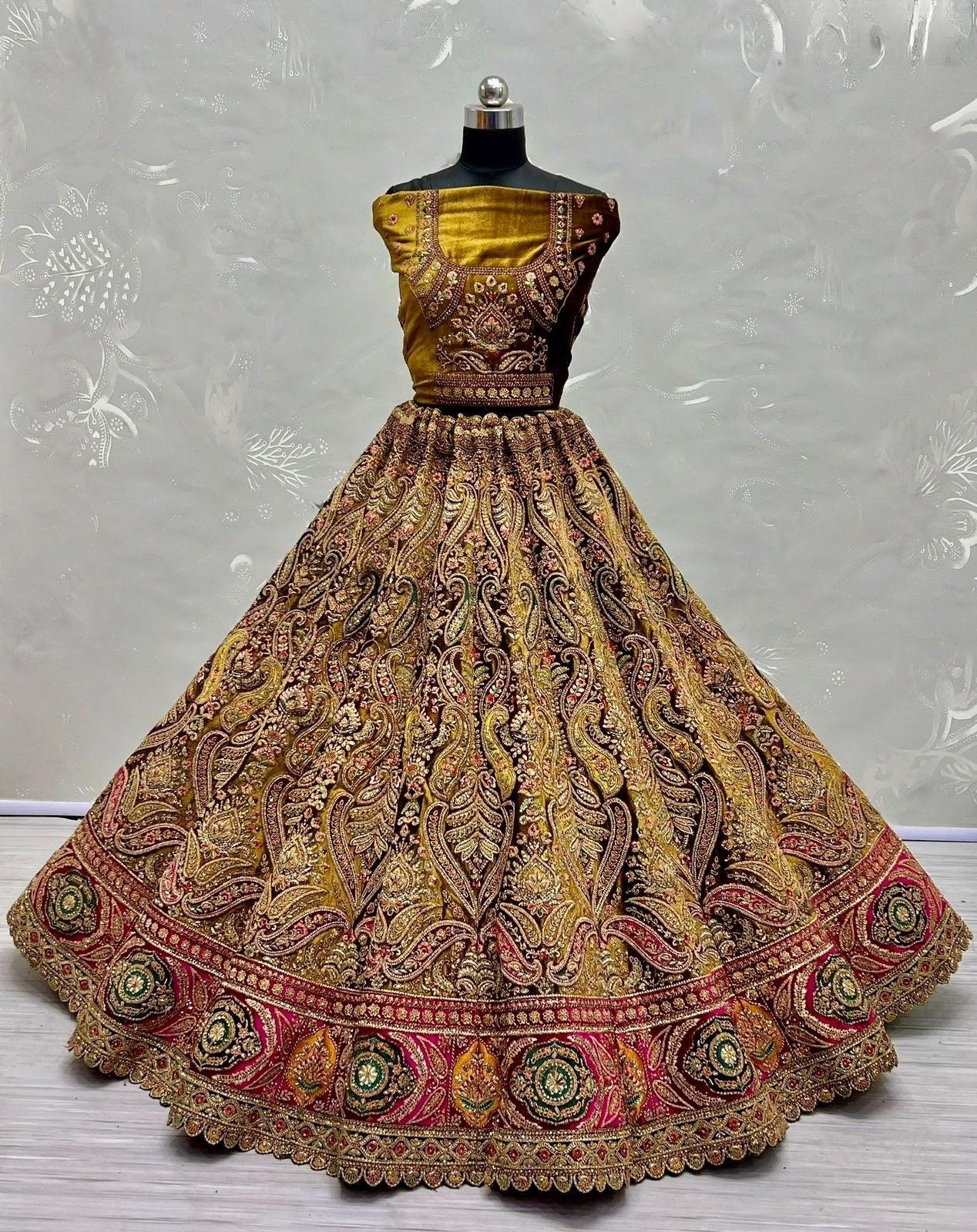 Exclusive Designer Bridal Velvet Lehenga D.No 2478
