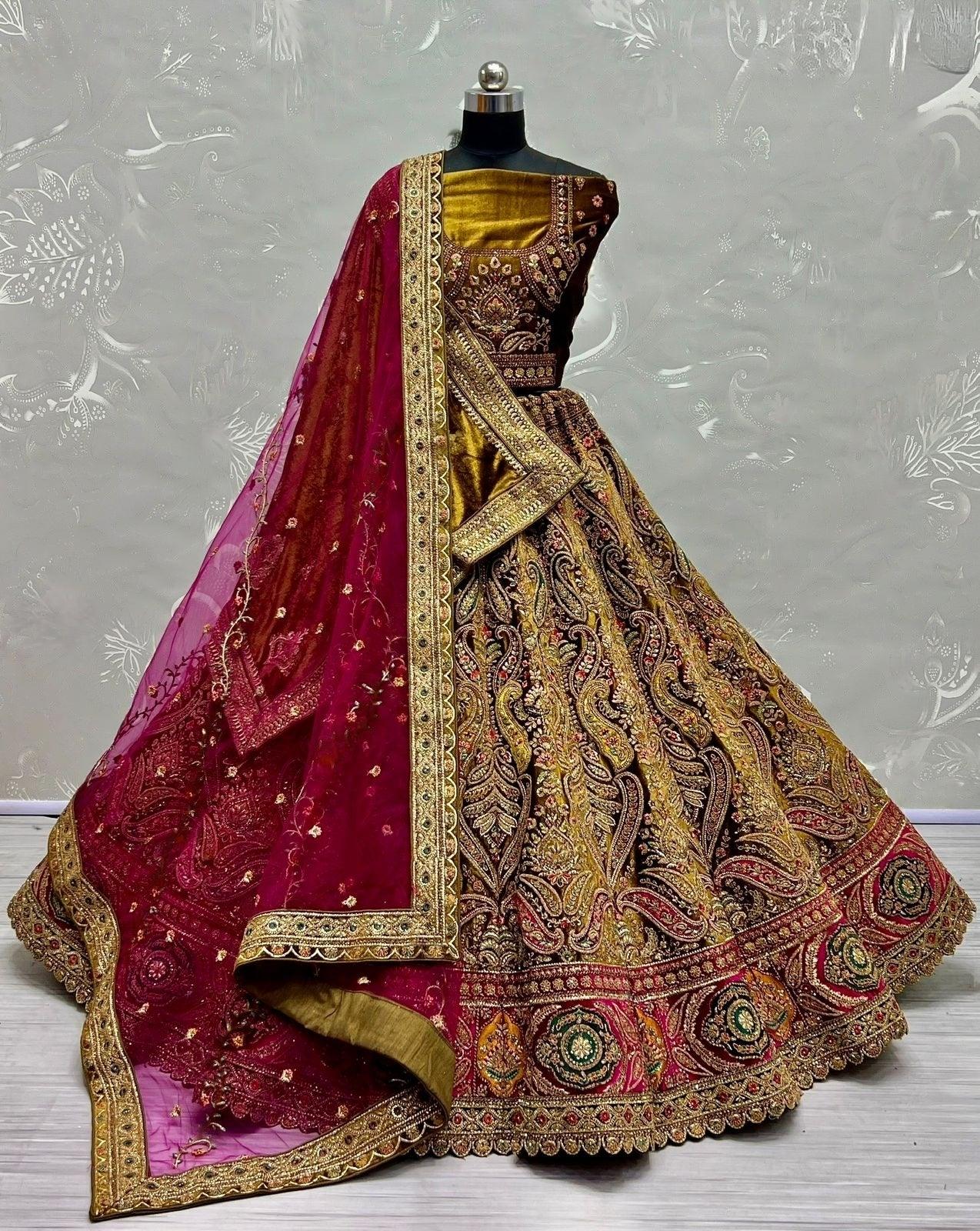 Exclusive Designer Bridal Velvet Lehenga D.No 2478