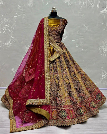 Exclusive Designer Bridal Velvet Lehenga D.No 2478