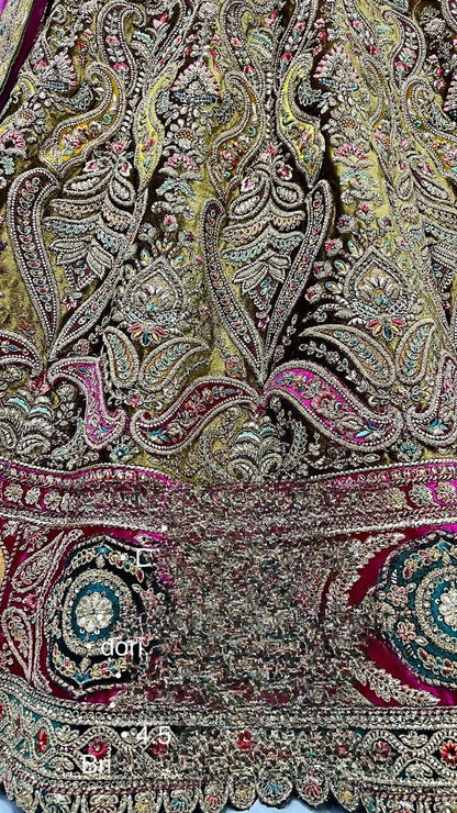 Exclusive Designer Bridal Velvet Lehenga D.No 2478