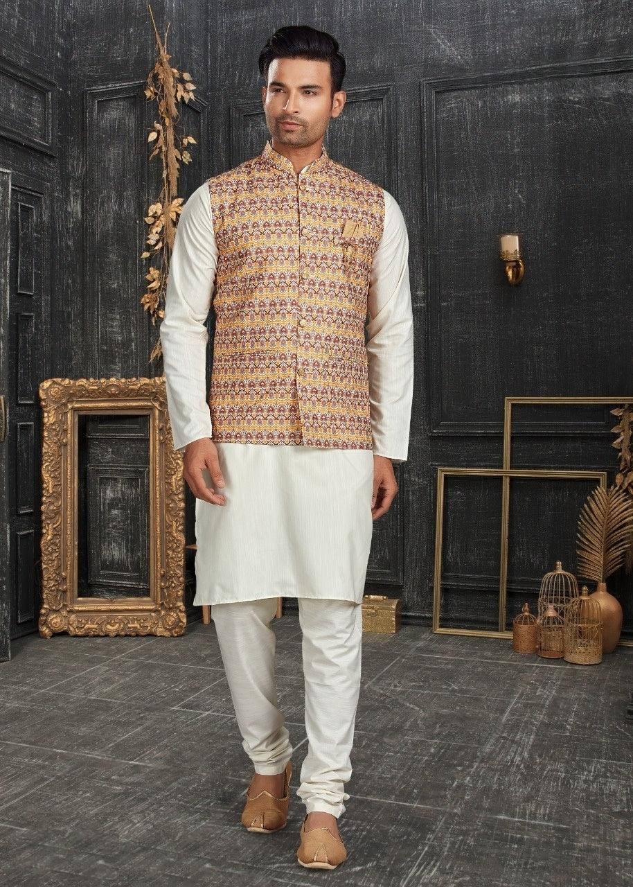 Vol 68A Fancy Kurta Pajama With Designer Koti Set D.No 68002 - Anant Exports