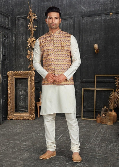 Vol 68A Fancy Kurta Pajama With Designer Koti Set D.No 68002 - Anant Exports