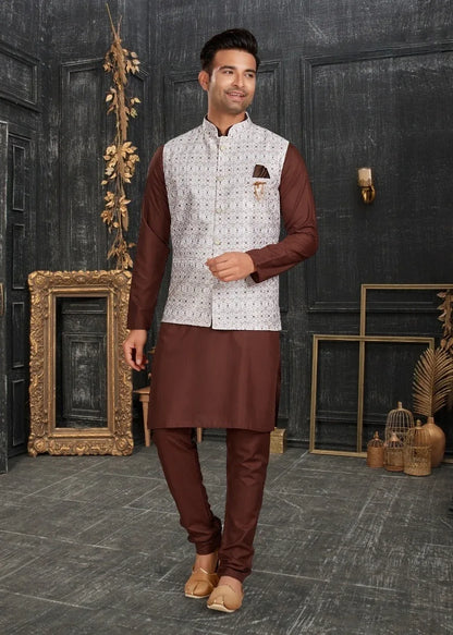 Vol 68A Fancy Kurta Pajama With Designer Koti Set D.No 68005 - Anant Exports