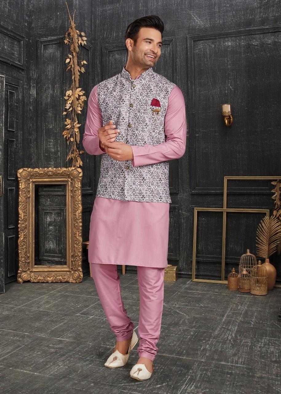 Vol 68A Fancy Kurta Pajama With Designer Koti Set D.No 68006 - Anant Exports