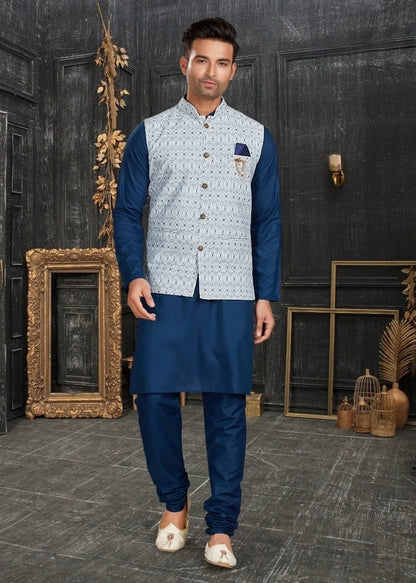 Vol 68A Fancy Kurta Pajama With Designer Koti Set D.No 68007 - Anant Exports